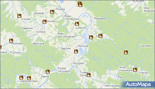 mapa Hłomcza, Hłomcza na mapie Targeo