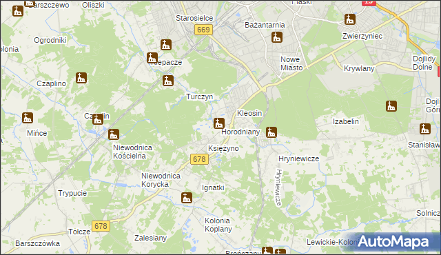 mapa Horodniany, Horodniany na mapie Targeo