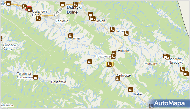mapa Hoszowczyk, Hoszowczyk na mapie Targeo