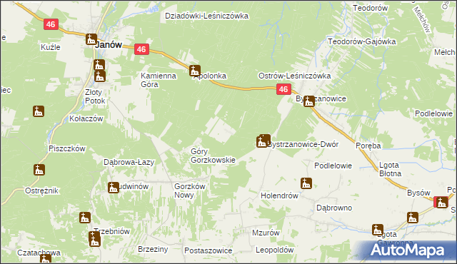 mapa Hucisko gmina Janów, Hucisko gmina Janów na mapie Targeo