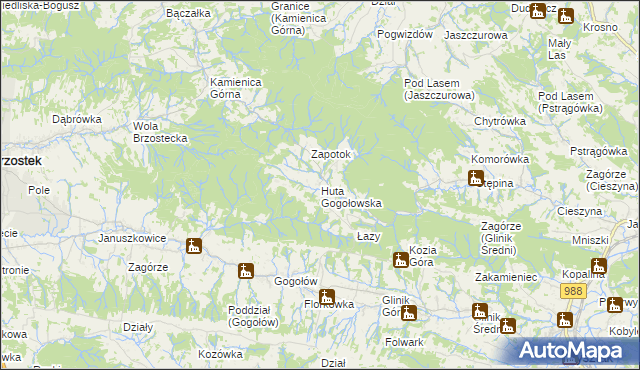 mapa Huta Gogołowska, Huta Gogołowska na mapie Targeo