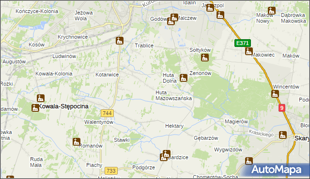 mapa Huta Mazowszańska, Huta Mazowszańska na mapie Targeo
