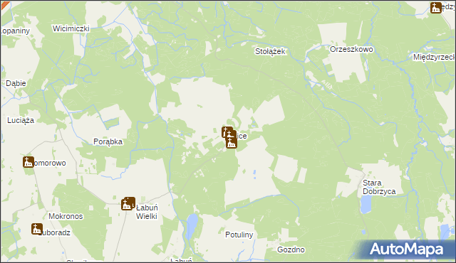 mapa Iglice, Iglice na mapie Targeo