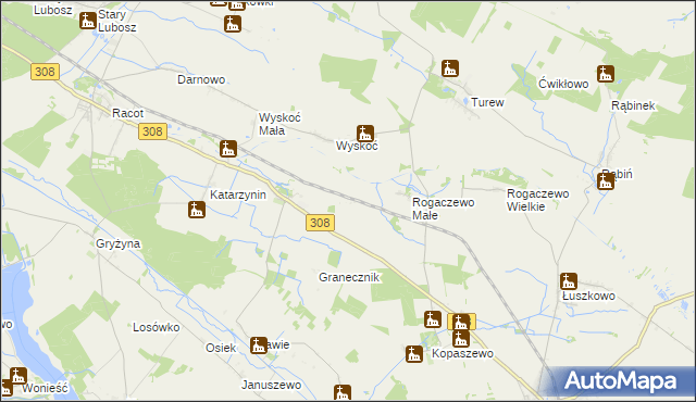 mapa Ignacewo gmina Kościan, Ignacewo gmina Kościan na mapie Targeo