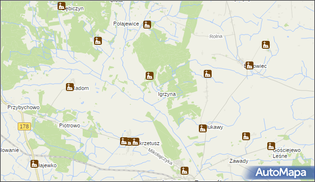 mapa Igrzyna, Igrzyna na mapie Targeo
