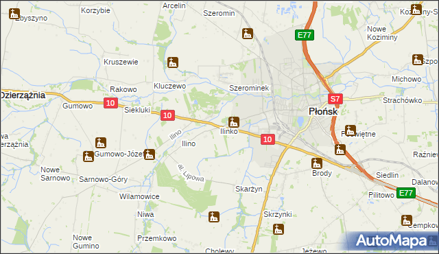 mapa Ilinko, Ilinko na mapie Targeo