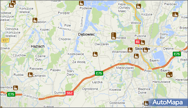 mapa Iskrzyczyn, Iskrzyczyn na mapie Targeo