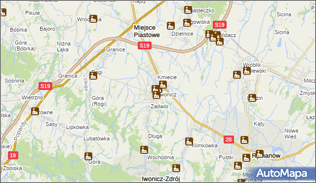 mapa Iwonicz, Iwonicz na mapie Targeo