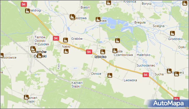 mapa Izbicko, Izbicko na mapie Targeo