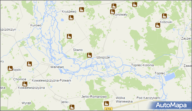 mapa Izbiszcze, Izbiszcze na mapie Targeo