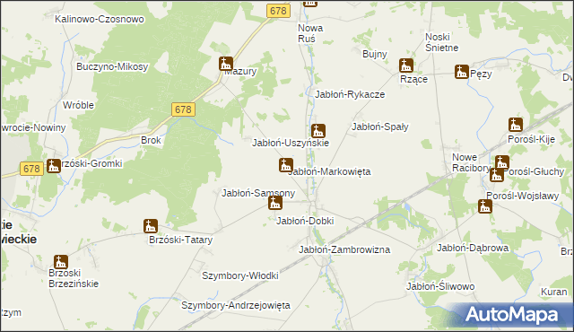 mapa Jabłoń-Markowięta, Jabłoń-Markowięta na mapie Targeo