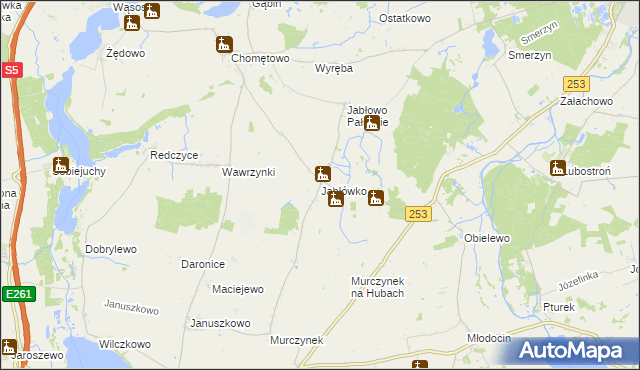 mapa Jabłówko gmina Łabiszyn, Jabłówko gmina Łabiszyn na mapie Targeo