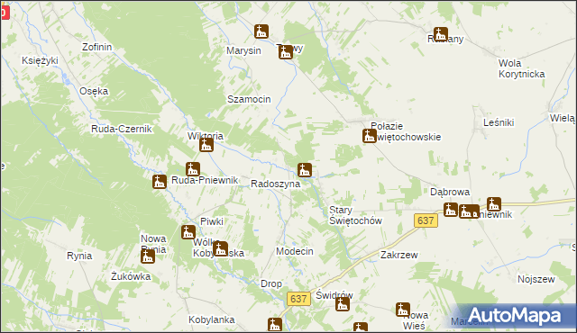 mapa Jaczewek, Jaczewek na mapie Targeo