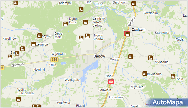 mapa Jadów, Jadów na mapie Targeo