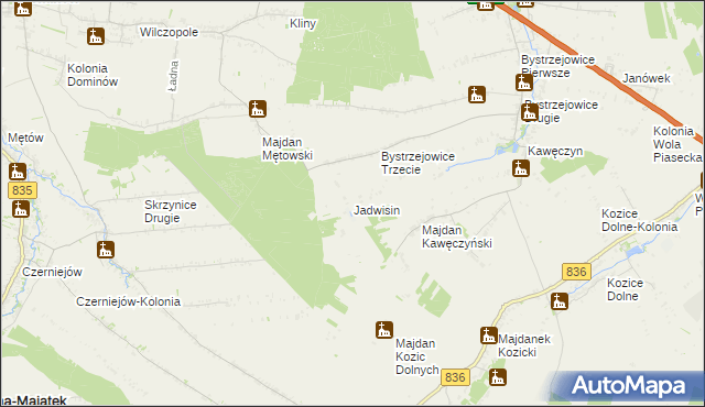 mapa Jadwisin gmina Piaski, Jadwisin gmina Piaski na mapie Targeo