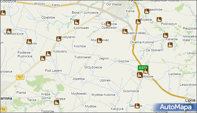 mapa Jagnin, Jagnin na mapie Targeo