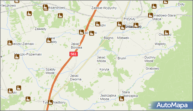 mapa Jakać Młoda, Jakać Młoda na mapie Targeo