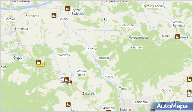 mapa Jakubiki, Jakubiki na mapie Targeo