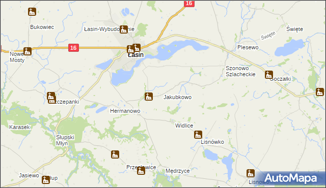 mapa Jakubkowo gmina Łasin, Jakubkowo gmina Łasin na mapie Targeo