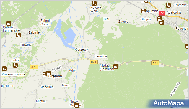 mapa Jamnica gmina Grębów, Jamnica gmina Grębów na mapie Targeo