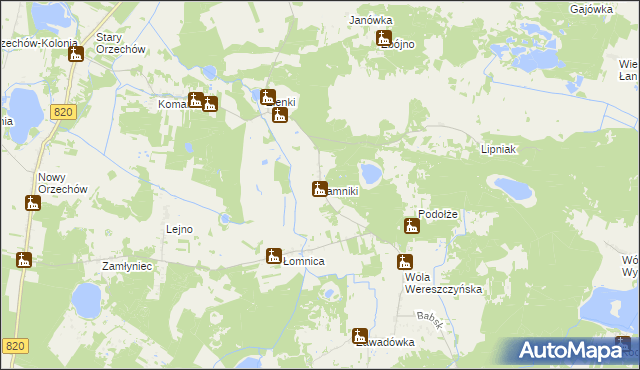 mapa Jamniki, Jamniki na mapie Targeo