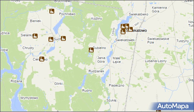 mapa Jania Góra gmina Świekatowo, Jania Góra gmina Świekatowo na mapie Targeo