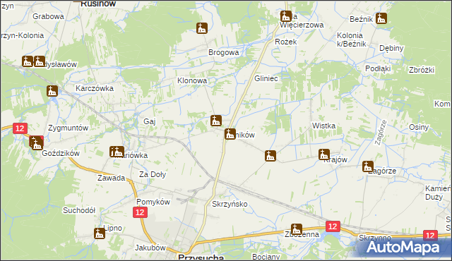 mapa Janików gmina Przysucha, Janików gmina Przysucha na mapie Targeo
