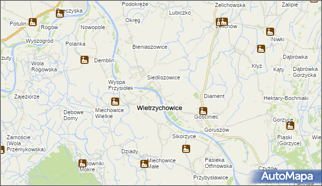 mapa Janikowice gmina Żabno, Janikowice gmina Żabno na mapie Targeo