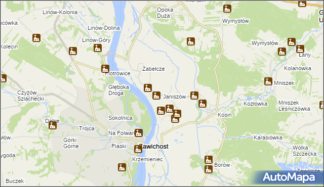 mapa Janiszów gmina Annopol, Janiszów gmina Annopol na mapie Targeo