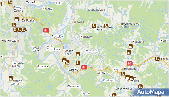 mapa Jankowce, Jankowce na mapie Targeo