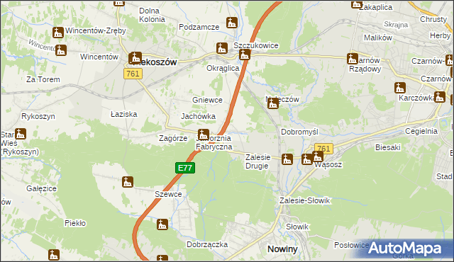 mapa Janów gmina Piekoszów, Janów gmina Piekoszów na mapie Targeo