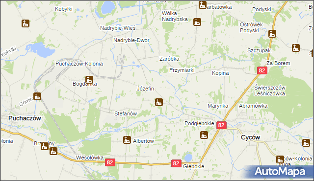 mapa Janowica gmina Cyców, Janowica gmina Cyców na mapie Targeo