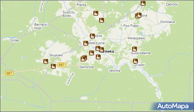 mapa Janowo gmina Narewka, Janowo gmina Narewka na mapie Targeo