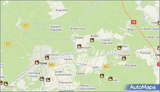 mapa Januszno, Januszno na mapie Targeo