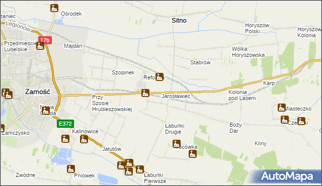 mapa Jarosławiec gmina Sitno, Jarosławiec gmina Sitno na mapie Targeo
