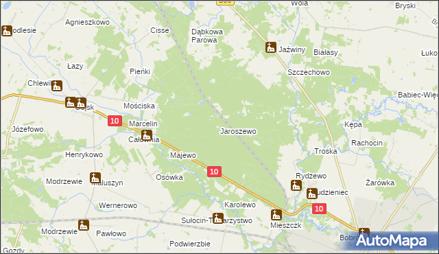 mapa Jaroszewo gmina Szczutowo, Jaroszewo gmina Szczutowo na mapie Targeo