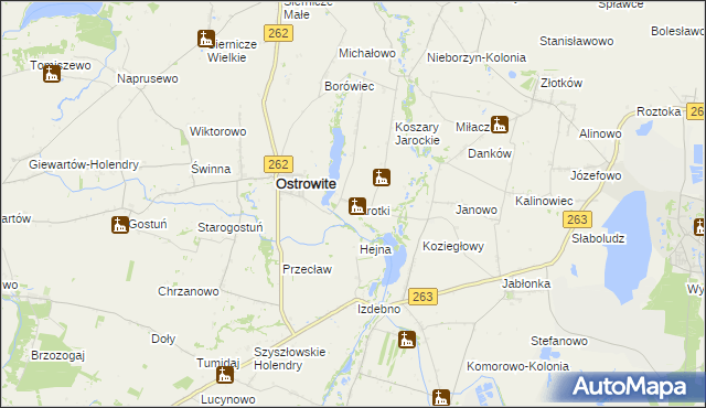 mapa Jarotki, Jarotki na mapie Targeo