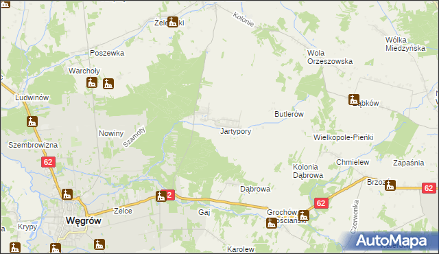 mapa Jartypory, Jartypory na mapie Targeo