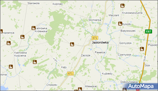 mapa Jasionóweczka, Jasionóweczka na mapie Targeo