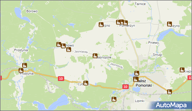 mapa Jasnopole, Jasnopole na mapie Targeo