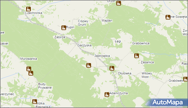 mapa Jastrząbka, Jastrząbka na mapie Targeo