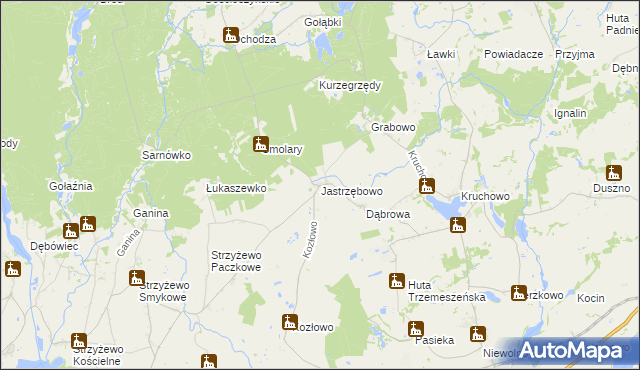 mapa Jastrzębowo, Jastrzębowo na mapie Targeo