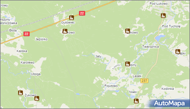 mapa Jaty, Jaty na mapie Targeo