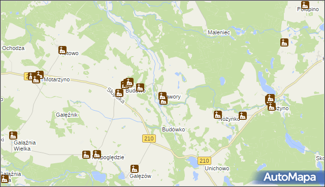 mapa Jawory gmina Dębnica Kaszubska, Jawory gmina Dębnica Kaszubska na mapie Targeo