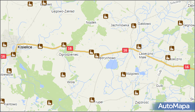 mapa Jędrychowo gmina Kisielice, Jędrychowo gmina Kisielice na mapie Targeo