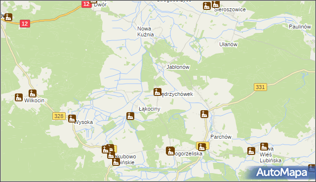 mapa Jędrzychówek, Jędrzychówek na mapie Targeo
