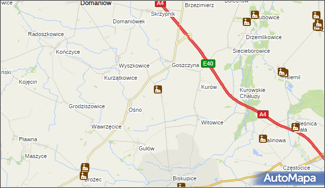 mapa Jędrzychowice gmina Wiązów, Jędrzychowice gmina Wiązów na mapie Targeo