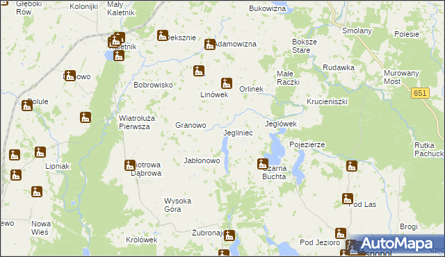 mapa Jegliniec gmina Krasnopol, Jegliniec gmina Krasnopol na mapie Targeo