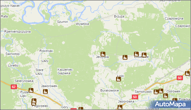mapa Jerzyska, Jerzyska na mapie Targeo