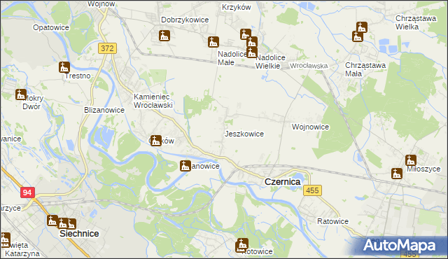 mapa Jeszkowice, Jeszkowice na mapie Targeo